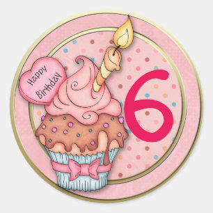 Custom Age Birthday Cupcake Toppers or Cup Labels
