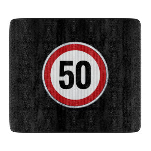 CUSTOM AGE birthday gift with circular road sign Cutting Board
