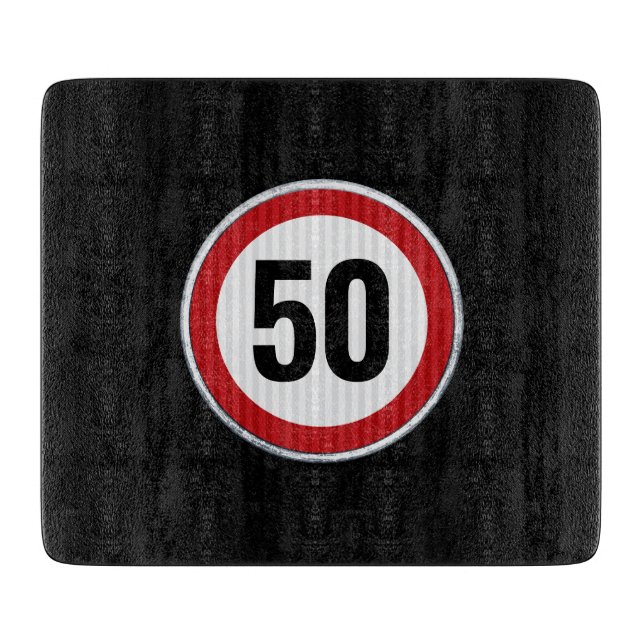 CUSTOM AGE birthday gift with circular road sign Cutting Board (Front)