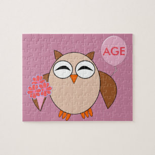 Custom Age Birthday Owl Puzzle