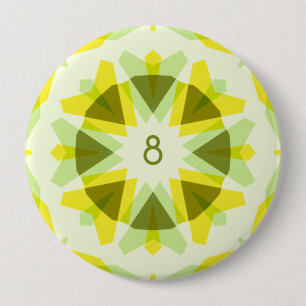 Custom Age Bright Yellow Green Star Kid’s Birthday 10 Cm Round Badge