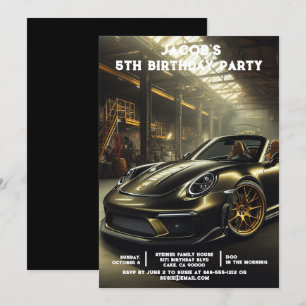 Custom Age Cars Boys Birthday Party Invitations
