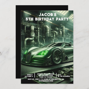 Custom Age Cars Boys Birthday Party Invitations