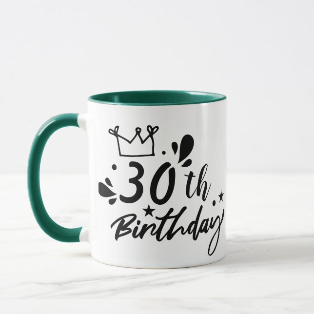 Custom Age Coffee Cup, Personalised Birthday  Mug (Left)