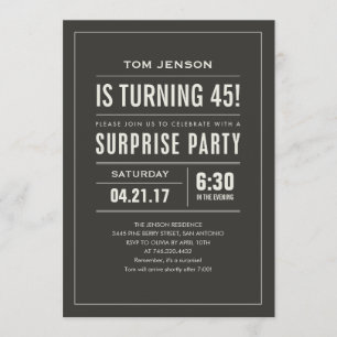 Custom Age & Colour Surprise Birthday Invitations