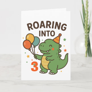 Custom Age Dino Birthday Kids Tee, Hoodie Card