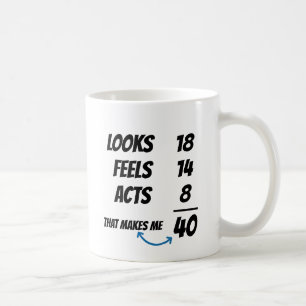 Custom Age Equation Funny Personalised Birthday  Coffee Mug