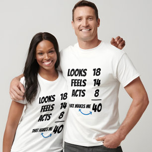 Custom Age Equation Funny Personalised Birthday T-Shirt