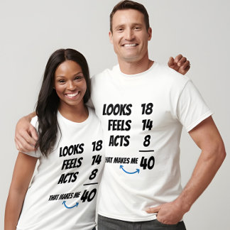 Custom Age Equation Funny Personalized Birthday  T-Shirt