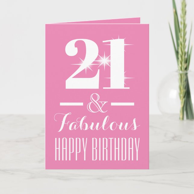 Custom age & fabulous | pastel pink white card (Front)