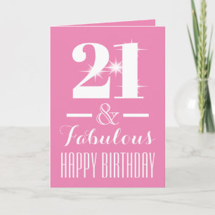 Custom age & fabulous   pastel pink white card
