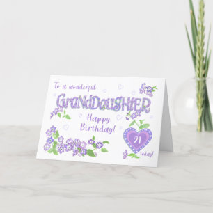 Custom Age Granddaughter's Birthday Phlox Card