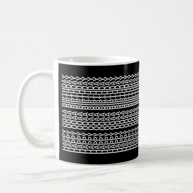 Custom Age Happy Birthday Modern Hidden Message Coffee Mug (Left)