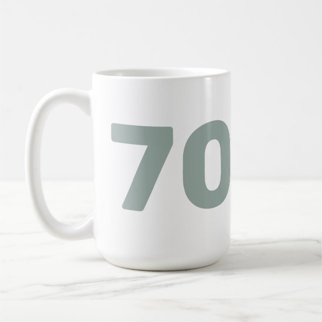 Custom Age & Name Funny Senior Birthday Coffee Mug (Left)