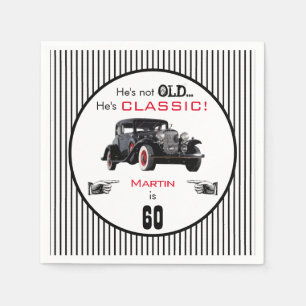 Custom Age Not Old But Classic Car Funny Birthday Napkin