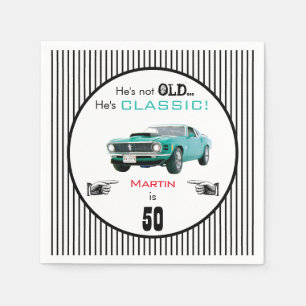 Custom Age Not Old But Classic Car Funny Birthday Napkin