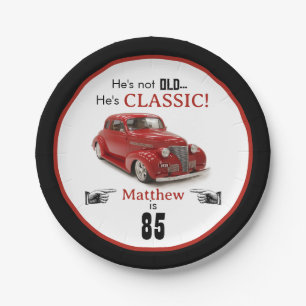 Custom Age Not Old But Red Classic 1939 Coupe Paper Plate