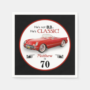 Custom Age Not Old Red Classic 1954 Convertible Napkin