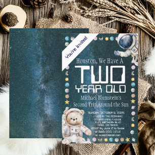 Custom Age Outer Space Birthday Party Invitation
