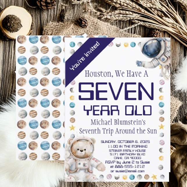 Custom Age Outer Space Birthday Party Invitation (Creator Uploaded)
