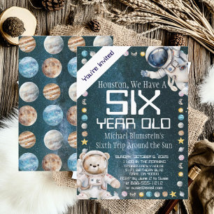 Custom Age Outer Space Birthday Party Invitation