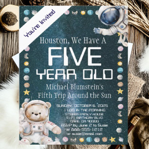Custom Age Outer Space Birthday Party Invitation