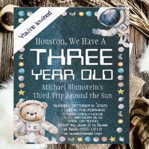 Custom Age Outer Space Birthday Party Invitation
