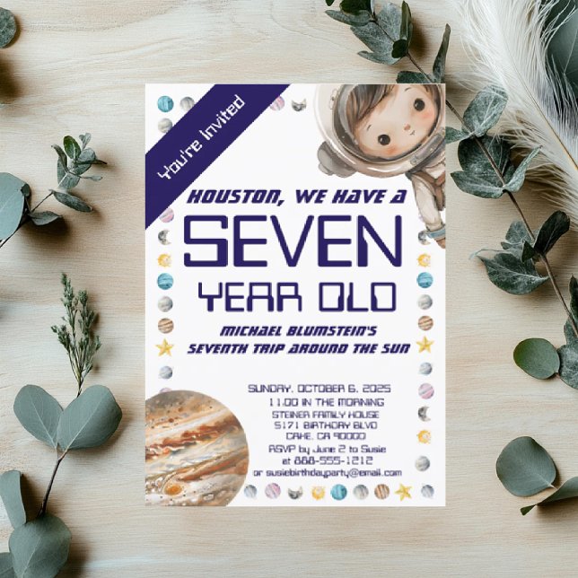 Custom Age Outer Space Birthday Party Invitation (Creator Uploaded)