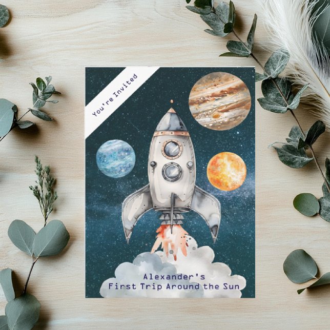 Custom Age Outer Space Birthday Party Invitation (Creator Uploaded)