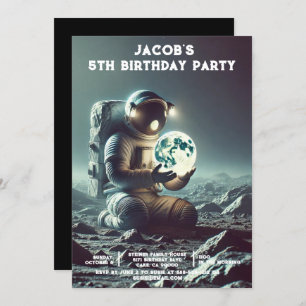 Custom Age Outer Space Birthday Party Invitations