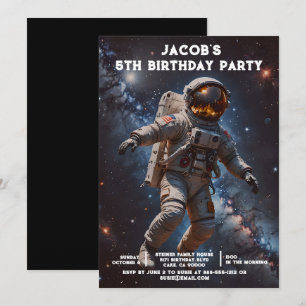 Custom Age Outer Space Birthday Party Invitations