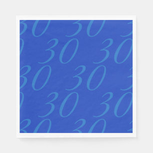 Custom Age Paper Napkins - Royal Blue, for Kids