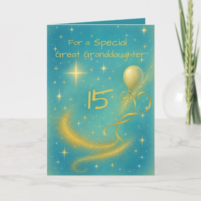 Custom Age Relation & More Stars Balloon Birthday Announcement (Front)