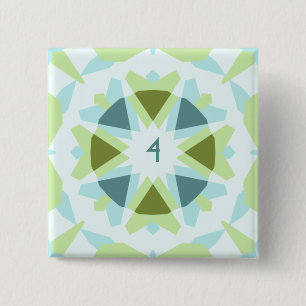 Custom Age Soft Blue Green Star Kid’s Birthday 15 Cm Square Badge