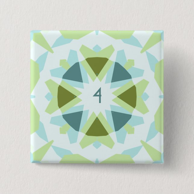 Custom Age Soft Blue Green Star Kid’s Birthday 15 Cm Square Badge (Front)