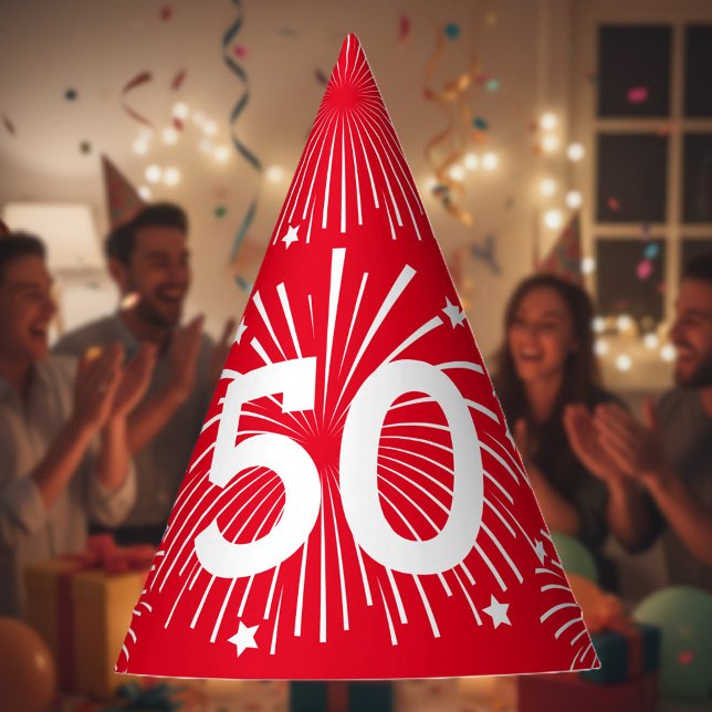 Custom age surprise Birthday party paper cone hats (Birthday party cone hats)