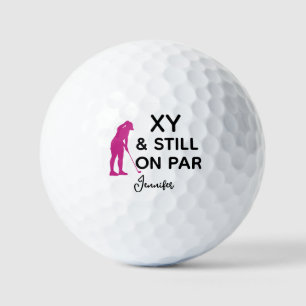 Custom Age Women Golfer Funny Personalised Golf Balls
