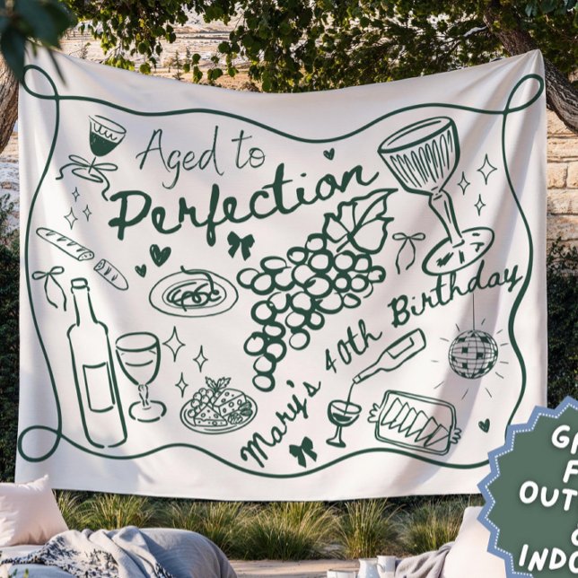 Custom Aged to Perfection Backdrop for Wine  Tapestry (Creator Uploaded)