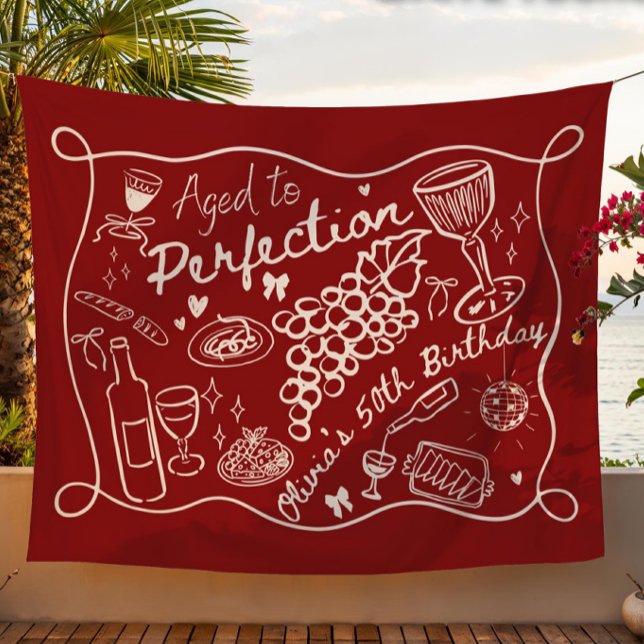 Custom Aged to Perfection Backdrop for Wine  Tapestry (Creator Uploaded)