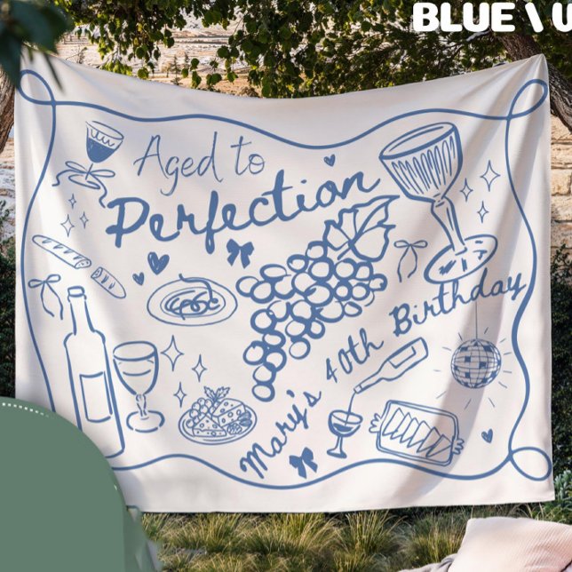 Custom Aged to Perfection Backdrop for Wine  Tapestry (Creator Uploaded)