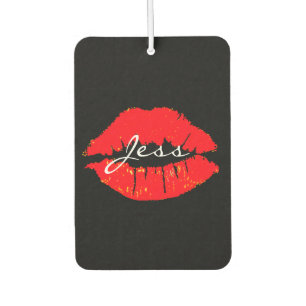 Custom Air Freshener - Kiss Lips Name Red