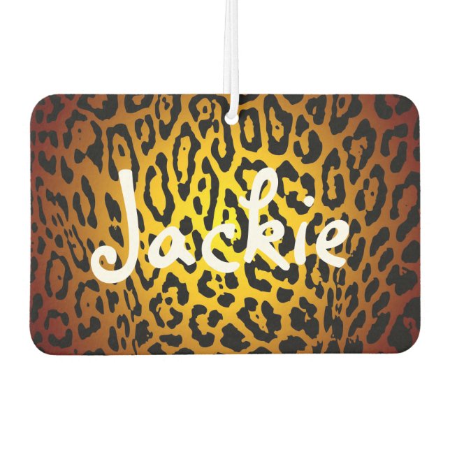 Custom Air Freshener - Leopard Gold (Front)