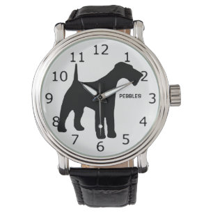 CUSTOM Airedale Terrier Dog Silhouette Watch