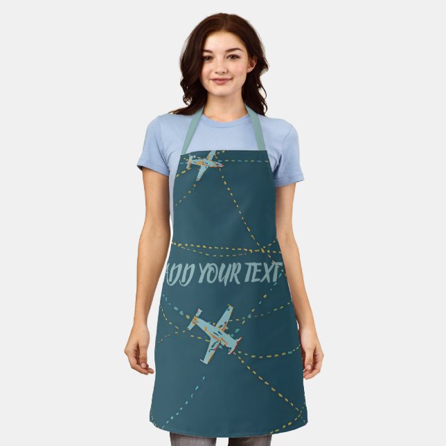 Custom Airplane Apron – Add Your Name or Message (Worn)