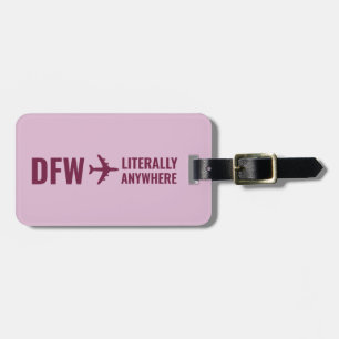 Custom Airport Code Funny Trendy Mauve Luggage Tag