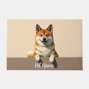 Custom Akita Dog Oil Painting Portrait Doormat