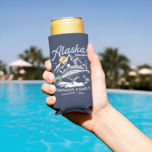 Custom Alaska Cruise Family Friends Group Matching Seltzer Can Cooler