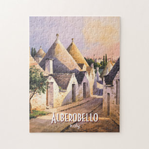 Custom Alberobello Trulli House Watercolor Travel Jigsaw Puzzle