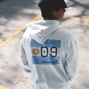 Custom Albiceleste Sun Flag Athlete Wear Hoodie