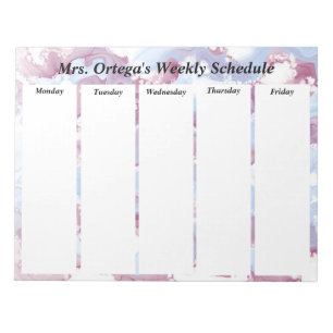 Custom Alcohol Ink Art Weekly Schedule Notepad